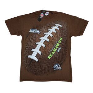 Seattle Seahawks NFL Football Liquid Blue Touchdown Crew Neck Men's T-Shirt NWT